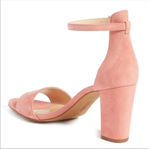 NIB VINCE CAMUTO Corlina Ankle Strap Suede Sandal Heels Pink - Picture 3 of 9